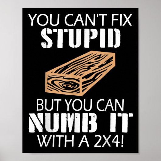 You Can't Fix Stud But You Can Numb It With A 2x4  Poster (Voorkant)