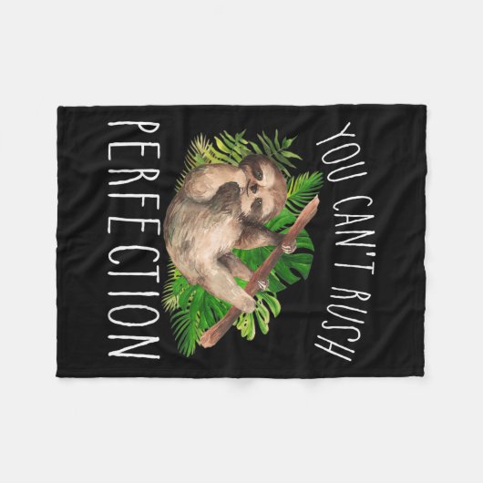 You Can't Rush Perfection Funny Sloth  Fleece Deken (Voorkant (Horizontaal))
