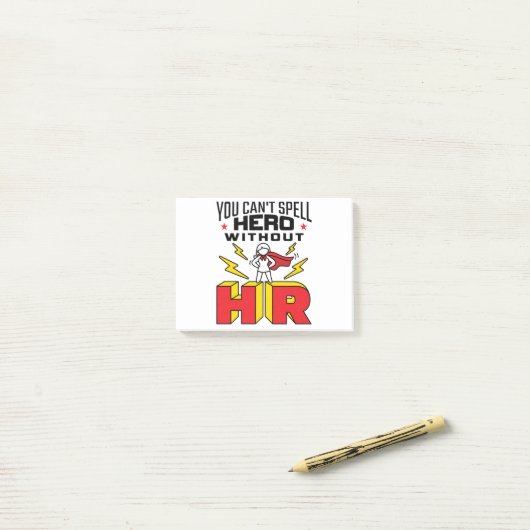You Can't Spell Hero Without HR Human Resources Post-it® Notes (Op bureau)