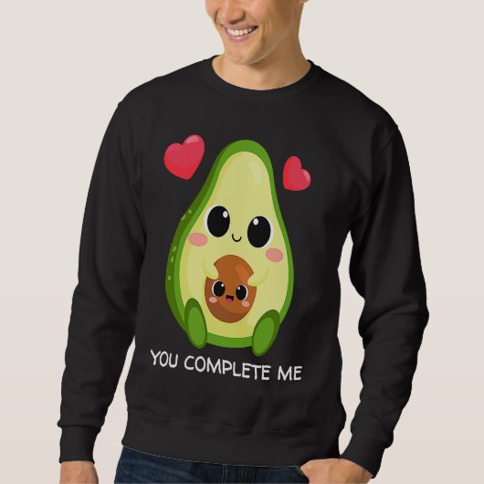 You Complete Me  Avocado Couples Valentines Trui (Voorkant)