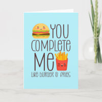 You Complete Me Burger Frites Funny Valentijnsdag