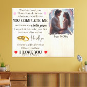 You Complete Me Custom Photo Wedding Anniversary Canvas Afdruk (Insitu (Woonkamer))