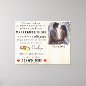 You Complete Me Custom Photo Wedding Anniversary Canvas Afdruk (Voorkant)