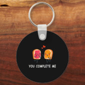You Complete Me Cute Valentines Day Peanut Butter  Sleutelhanger (Voorkant)