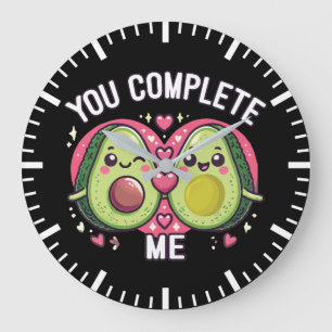 You Complete Me - Schattige Avocado-koppel Grote Klok