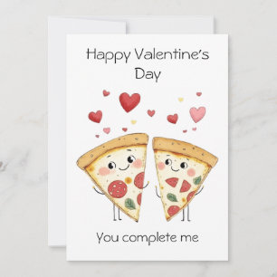 You Complete Me – Schattigee & Punny Pizza Valenti Kaart