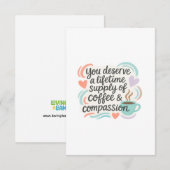 You Deserve a Lifetime of Coffee & Compassion Bedankkaart (Voorkant / Achterkant)