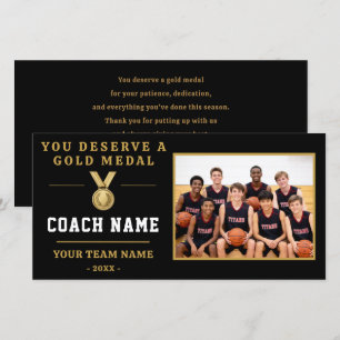 You Deserve a Medal Coach Foto Bedankkaart