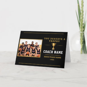 You Deserve a Trophy Coach Foto Bedankkaart