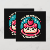 You Dessert It - Cheesecake Kawaii Kaart (Voorkant / Achterkant)