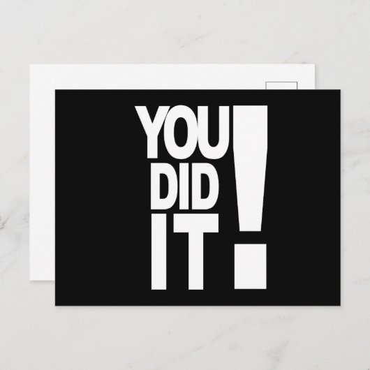 You did it  briefkaart (Voorkant / Achterkant)