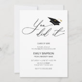 You did it modern Graduation invitation Kaart (Voorkant)