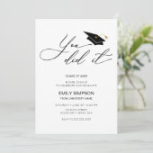 You did it modern Graduation invitation Kaart (Staand voorkant)