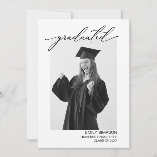 You did it modern Graduation invitation Kaart (Achterkant)