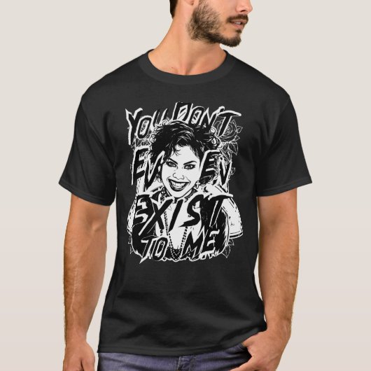 You Don't Even Exist, Goth Girl, Tattoo Art Style  T-shirt (Voorkant)