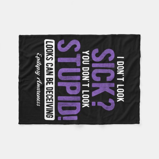 You Don't Look Stud Elepsy Awareness  Fleece Deken (Voorkant (Horizontaal))