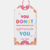You Donut Know How Much We Appreciate You Teacher  Cadeaulabel (Voorkant)