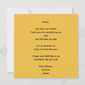 You Feel Like Sunshine Personalized Card Feestdagenkaart (Achterkant)