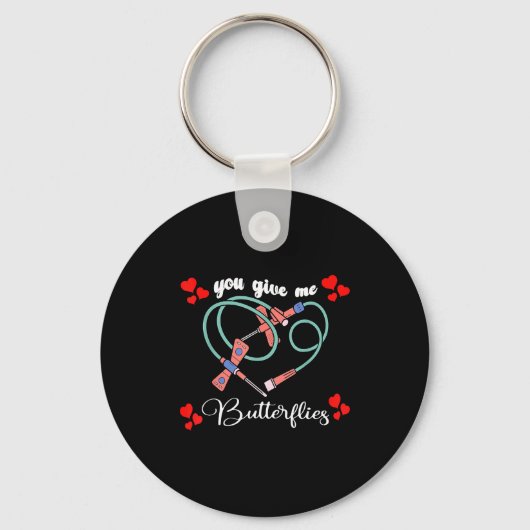 You Give Me Butterflies Phlebotomist Pbt Valentine Sleutelhanger (Voorkant)