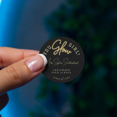 You Glow Girl Afstudeerder Yellow Neon Script Afst Ronde Sticker