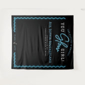 You Glow Girl Script Blue Neon Afstudeerfeest Wandkleed (Voorkant (horizontaal))