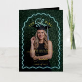 You Glow Girl Wavy Blue Neon Afstuderen Foto Folie Wenskaart (Voorkant)