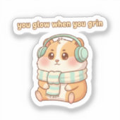 You Glow When You Grin – Cute Hamster Sticker (Voorkant)