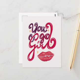 You Go Girl – Confidence Boost Quote Briefkaart