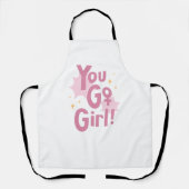 You Go Girl | Inspirerende Roze Schort (Voorkant)