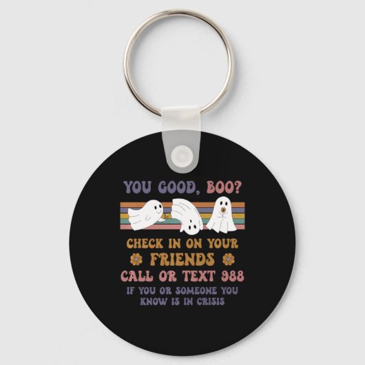 You Good Boo 988 Suicide And Crisis Lifeline Groov Sleutelhanger (Voorkant)