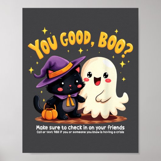 You Good, Boo_ Suicide Prevention Halloween Mental Poster (Voorkant)