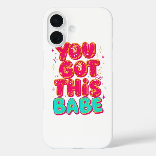 "You Got This Babe" Pink Sparkle Typography Case-Mate iPhone Case (Achterkant)