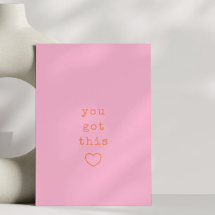 You Got This Eenvoudige Roze Typemachine Aangepast Briefkaart