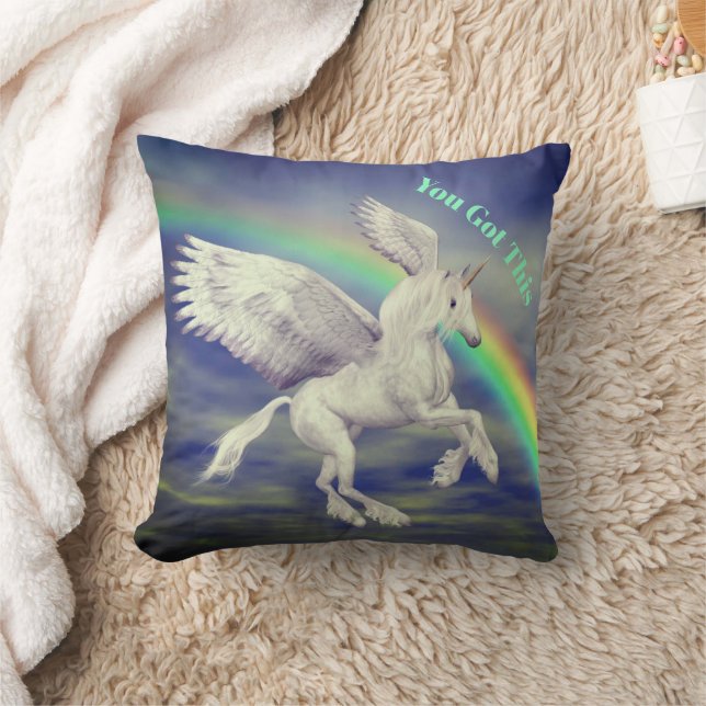 You Got This Flying Unicorn Rainbow Inspirational Kussen (Deken)