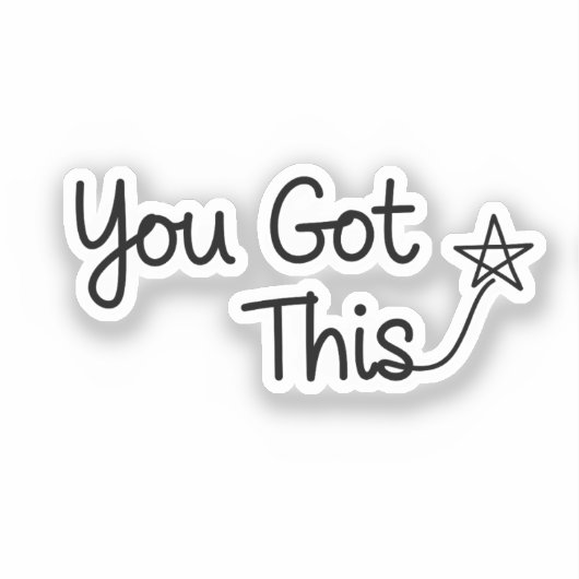 "You Got This" Motivatie Star Design Sticker (Voorkant)