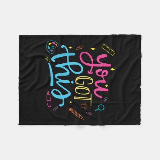 You Got This Motivational Testing Day Teacher Stud Fleece Deken (Voorkant (Horizontaal))