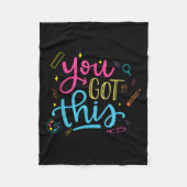 You Got This Motivational Testing Day Teacher Stud Fleece Deken (Voorkant)
