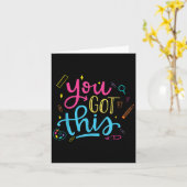 You Got This Motivational Testing Day Teacher Stud Kaart (Gele Bloem)