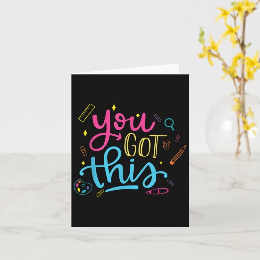 You Got This Motivational Testing Day Teacher Stud Kaart (Gele Bloem)