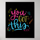 You Got This Motivational Testing Day Teacher Stud Poster (Voorkant)