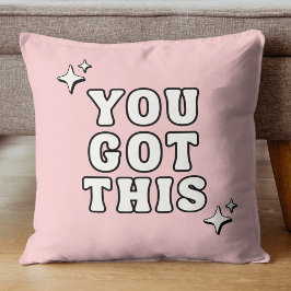 You Got This Motiverende Spreuk Retro Roze Kussen