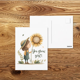 You Grow Girl Cottagecore Zonnebloem Ansichtkaart Briefkaart