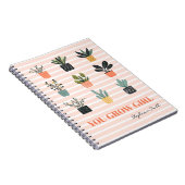 You Grow Girl - Vrouwelijk Schattige Plant Motivat Notitieboek (Rechterzijde)