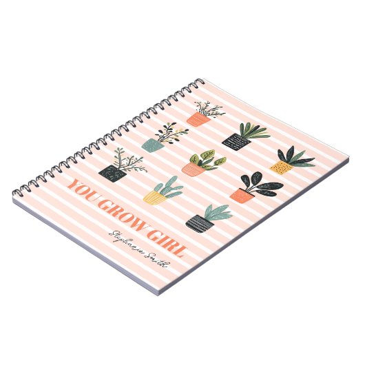 You Grow Girl - Vrouwelijk Schattige Plant Motivat Notitieboek (Linkerzijde)