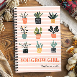 You Grow Girl - Vrouwelijk Schattige Plant Motivat Notitieboek