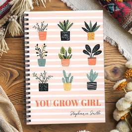 You Grow Girl - Vrouwelijk Schattige Plant Motivat Notitieboek