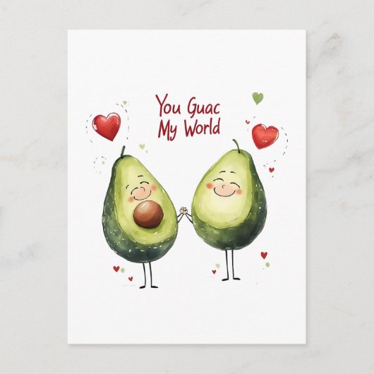 You Guac My World Valentine's Day Kid Friendly Briefkaart (Voorkant)
