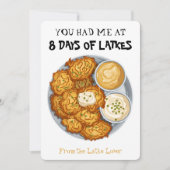You Had Me at 8 Days of Latkes Funny Hanukkah Feestdagenkaart (Voorkant)