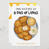 You Had Me at 8 Days of Latkes Funny Hanukkah Feestdagenkaart (Voorkant / Achterkant)