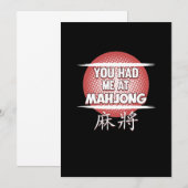 You Had Me At Mahjong Game Mahjong Player Games Kaart (Voorkant / Achterkant)